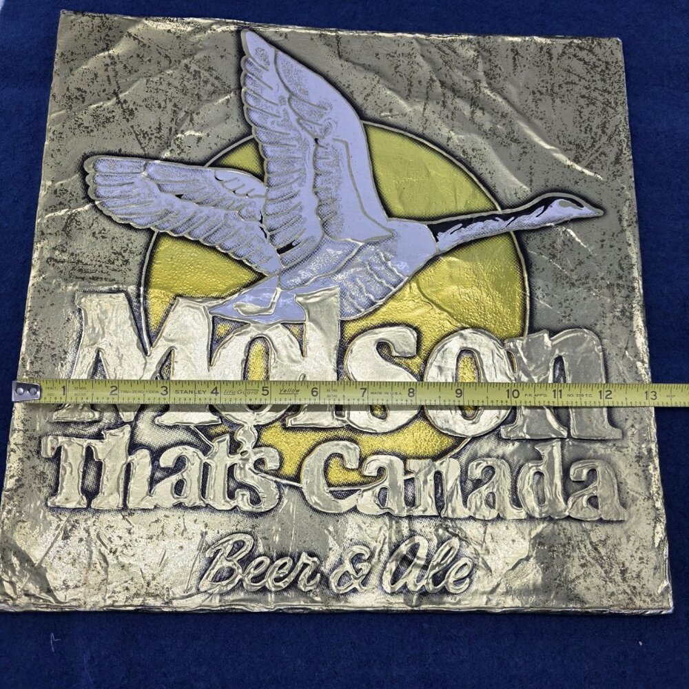 Vintage MOLSON Canada Beer Ale ADVERTISING SIGN Alum Micaboard 13×13 Bar Decor - Picture 5 of 6